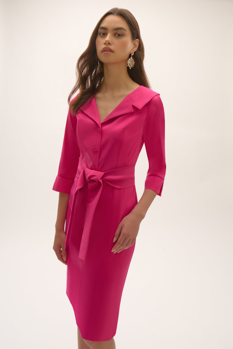 Signature by Joseph Ribkoff Taffeta Dress in Geranium 252718