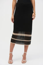 Joseph Ribkoff Knit Skirt in Black Parchment 252923