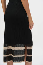 Joseph Ribkoff Knit Skirt in Black Parchment 252923