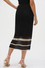 Joseph Ribkoff Knit Skirt in Black Parchment 252923