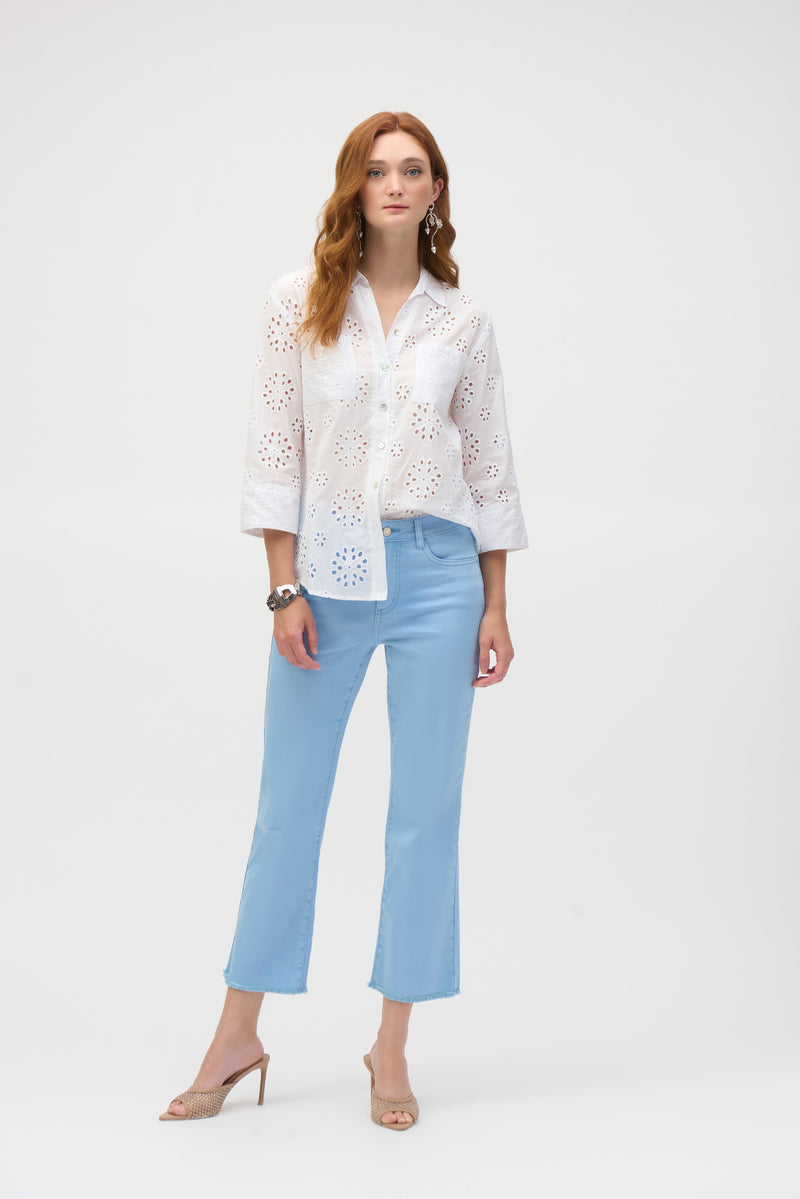 Joseph Ribkoff Eyelet Shirt in White 252928