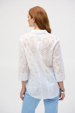 Joseph Ribkoff Eyelet Shirt in White 252928