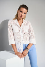 Joseph Ribkoff Eyelet Shirt in White 252928