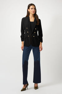 Joseph Ribkoff Rouched Sleeve Jacket in Black 253034