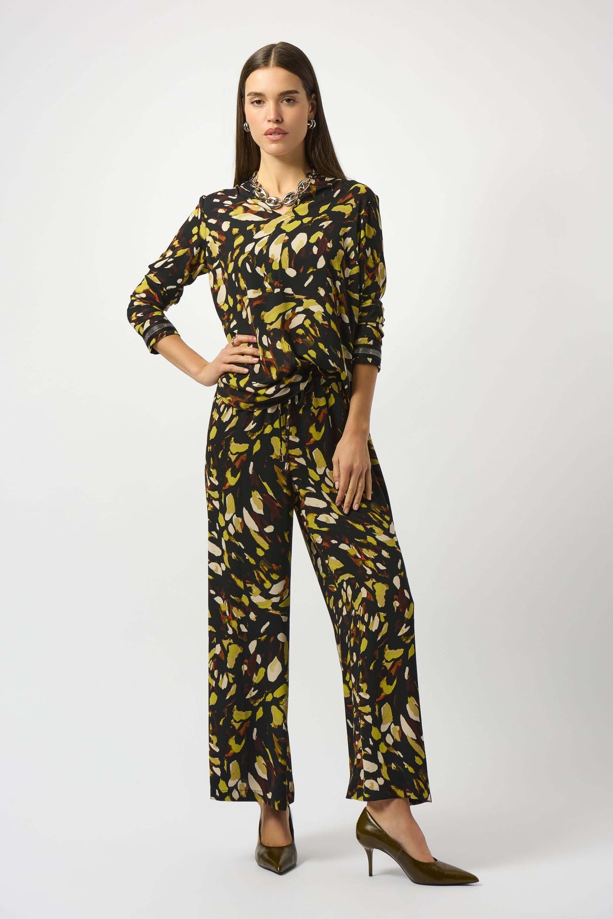 Joseph Ribkoff Striking Top in Golden Jungle 253259