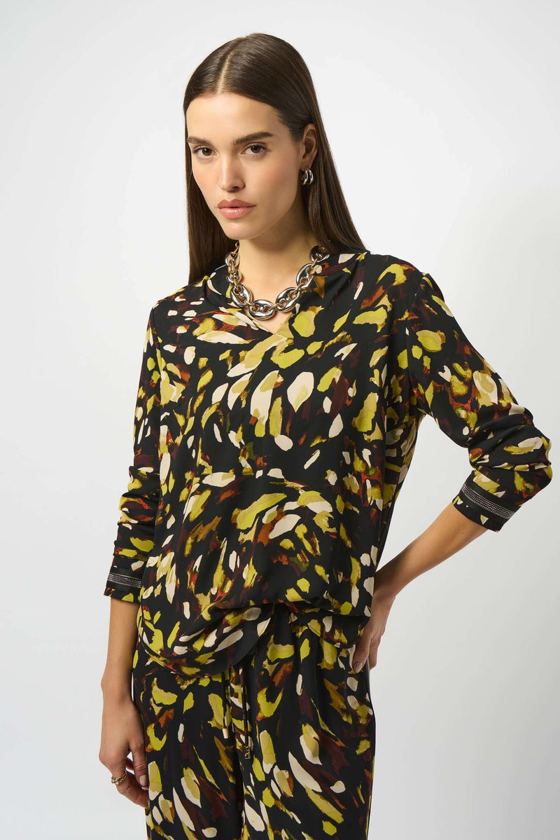 Joseph Ribkoff Striking Top in Golden Jungle 253259