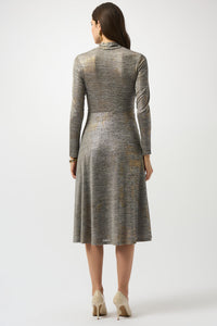 Joseph Ribkoff Fit & Flare Dress in Beige Gold Melange 253285