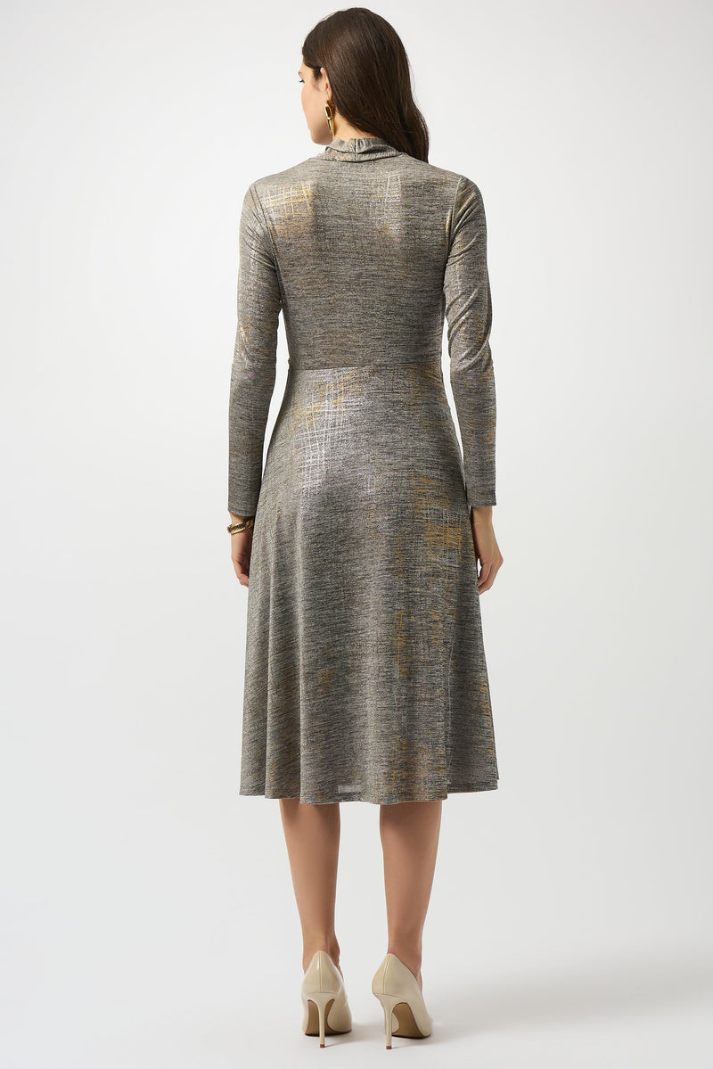 Joseph Ribkoff Fit & Flare Dress in Beige Gold Melange 253285