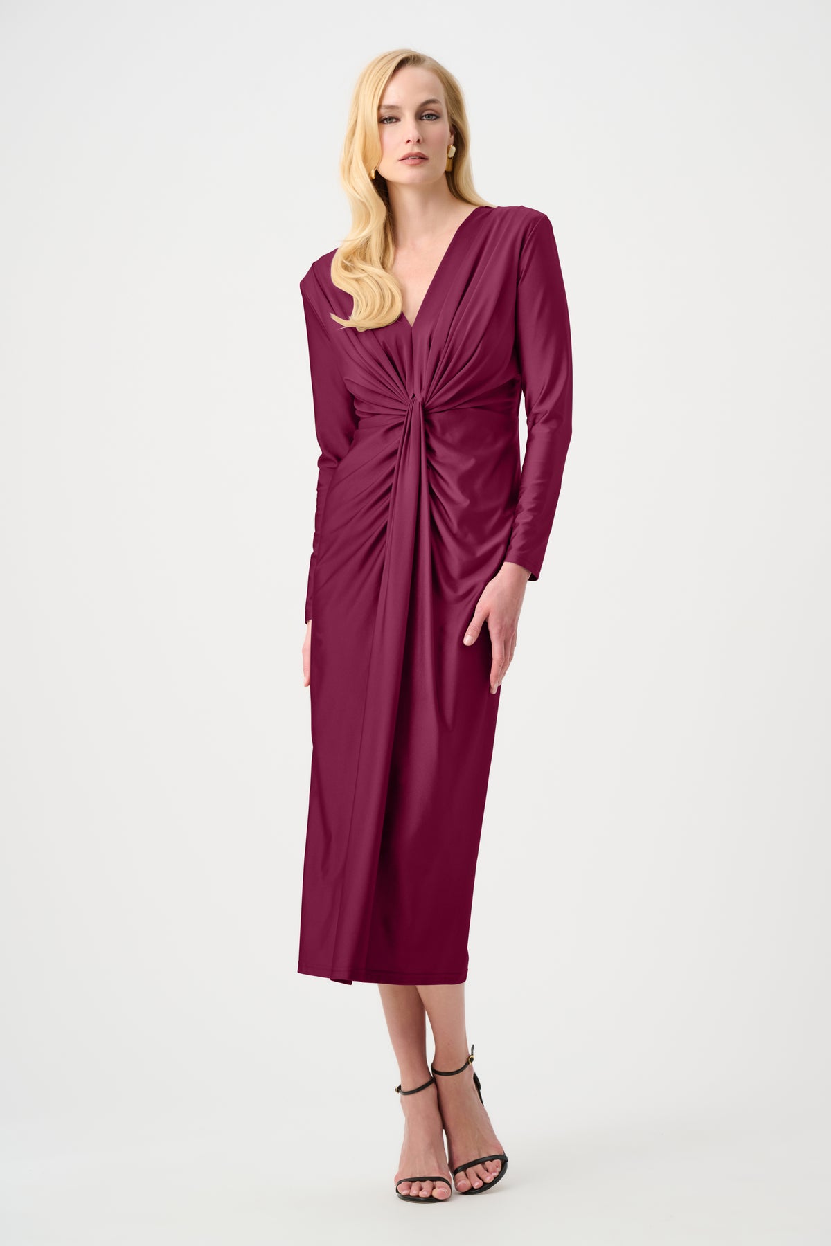 Signature by Joseph Ribkoff Dramatic Dress in Berry Burst 253714