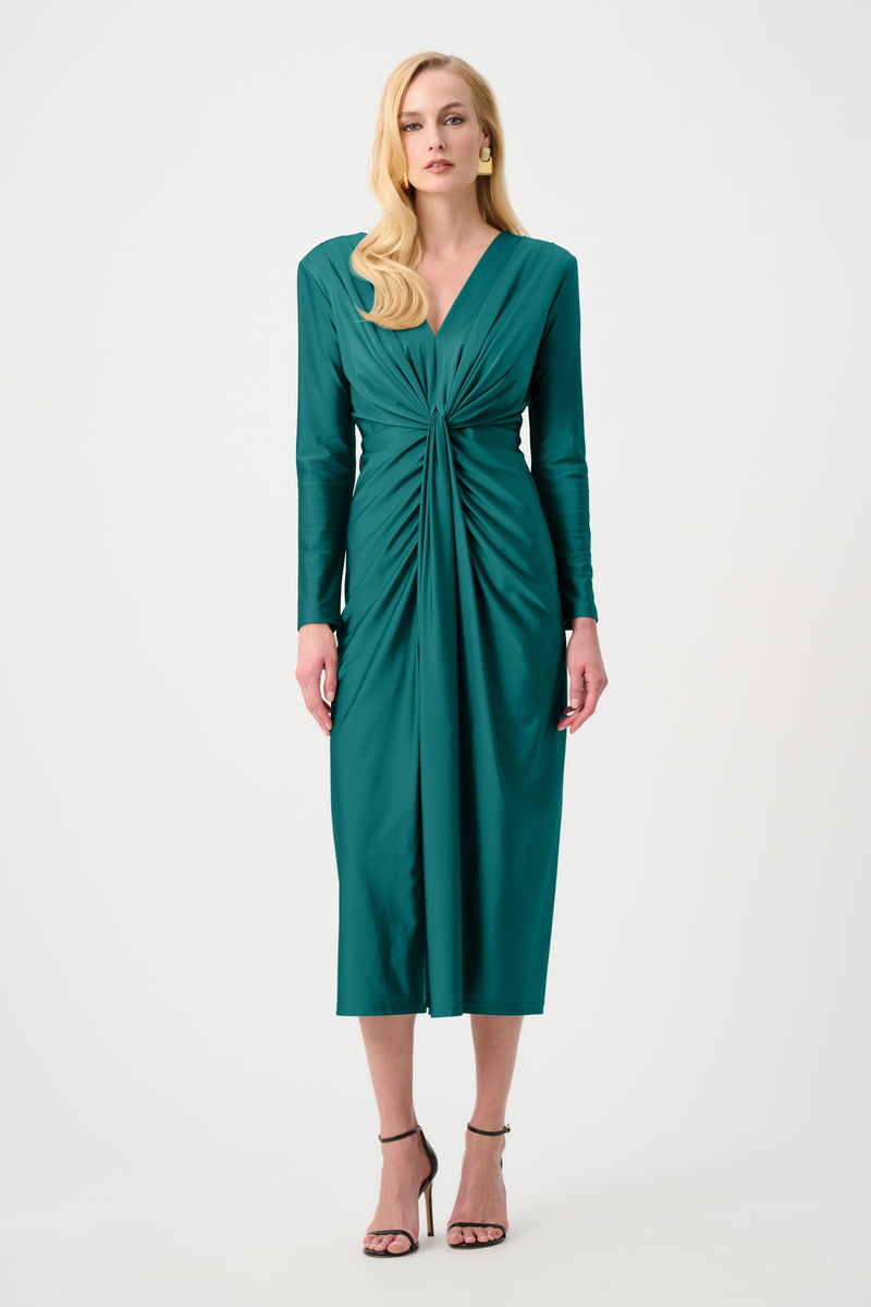 Signature by Joseph Ribkoff Dramatic Dress in Opulent Green 253714