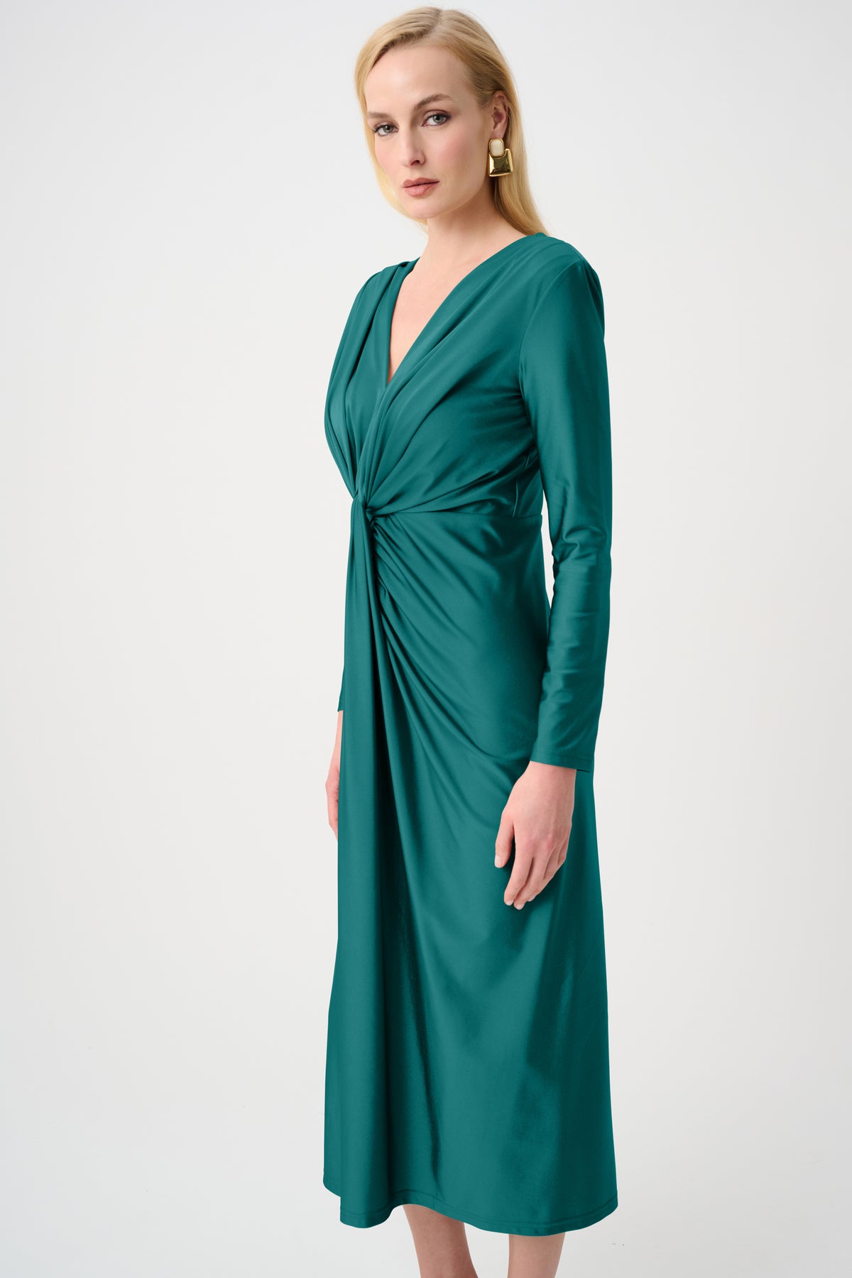 Signature by Joseph Ribkoff Dramatic Dress in Opulent Green 253714