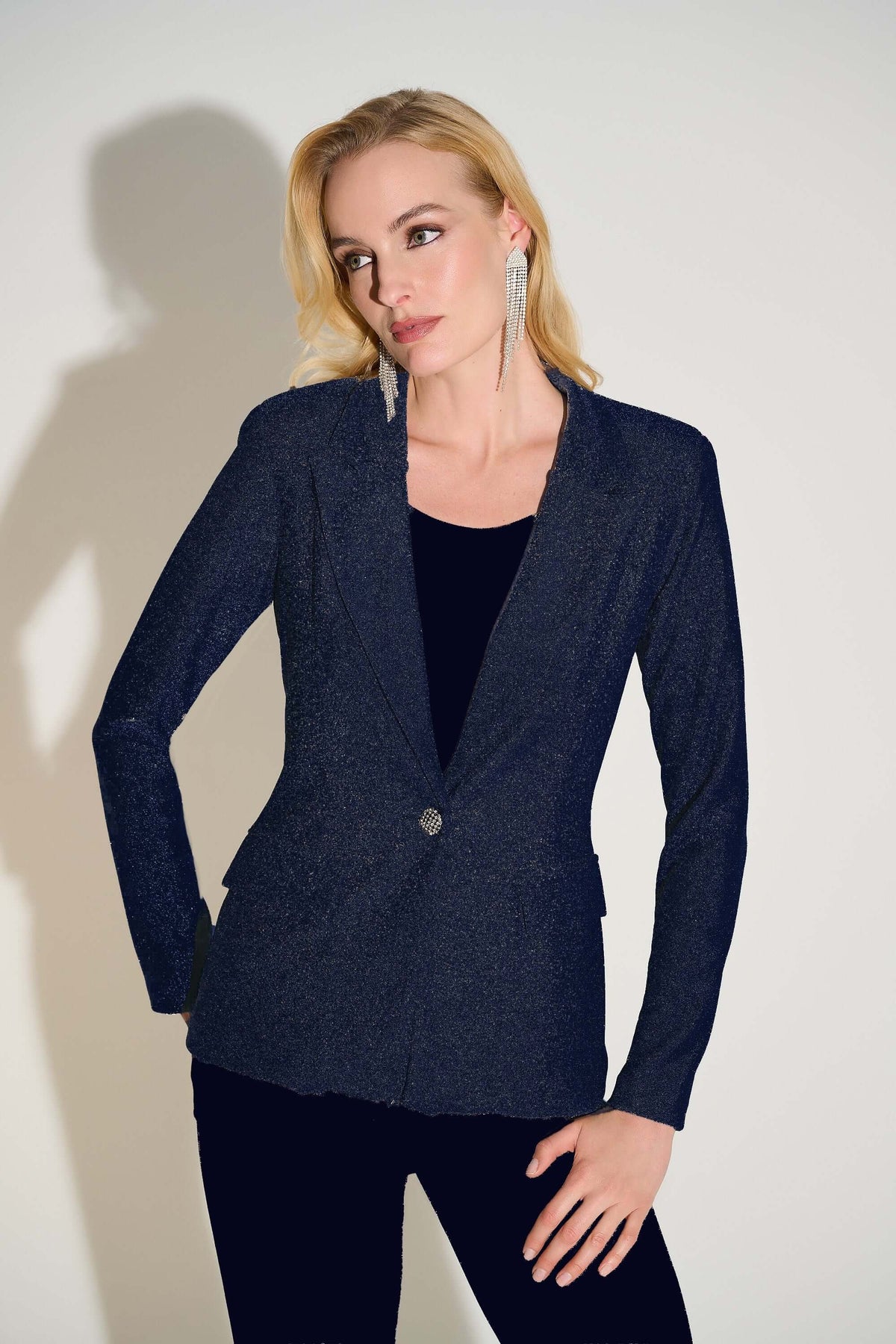 Signature by Joseph Ribkoff Dazzle Blazer in Navy Shimmer 253721