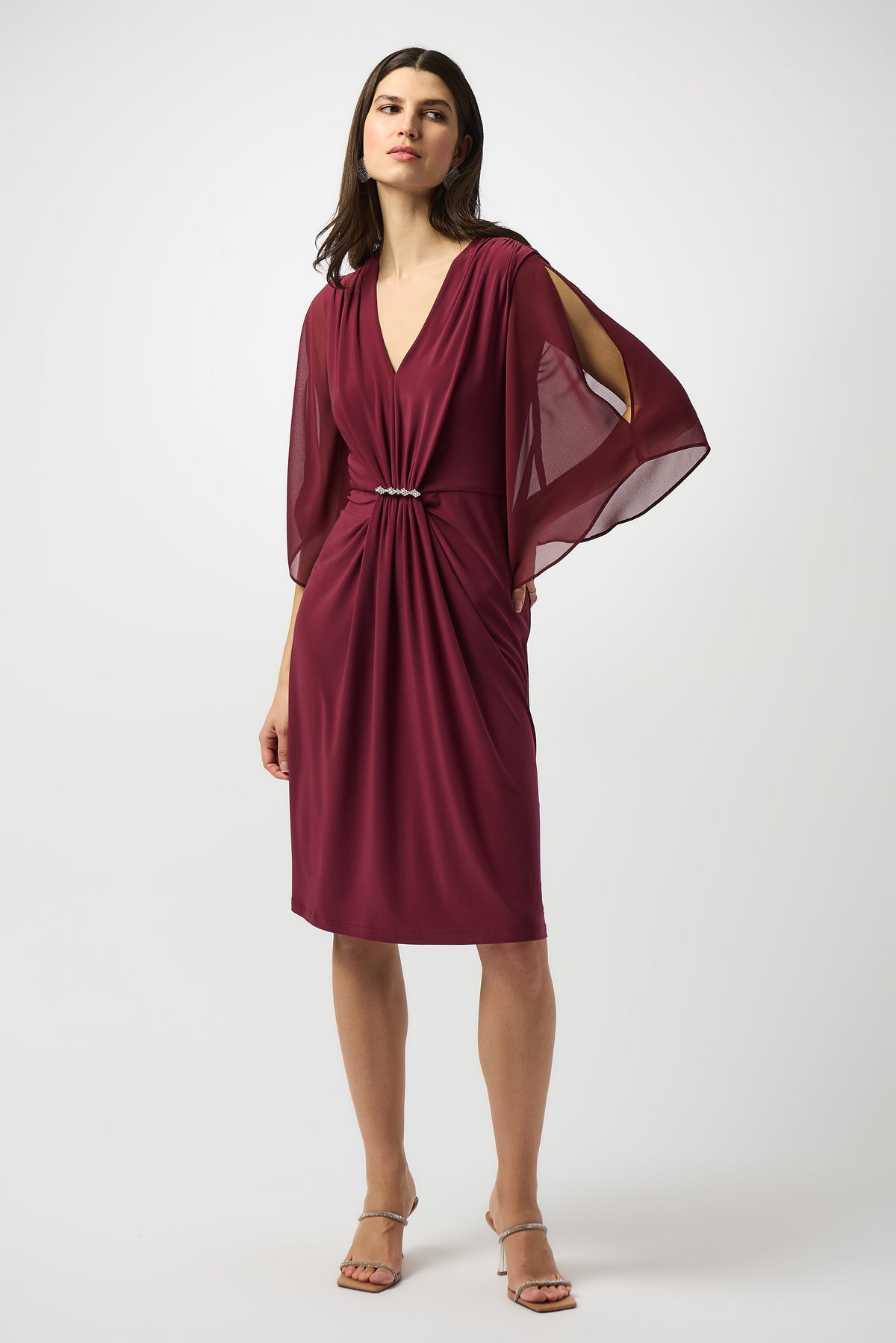 Signature by Joseph Ribkoff Graceful Dress in Merlot 253728