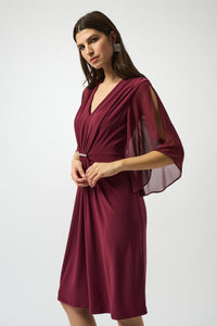 Signature by Joseph Ribkoff Graceful Dress in Merlot 253728