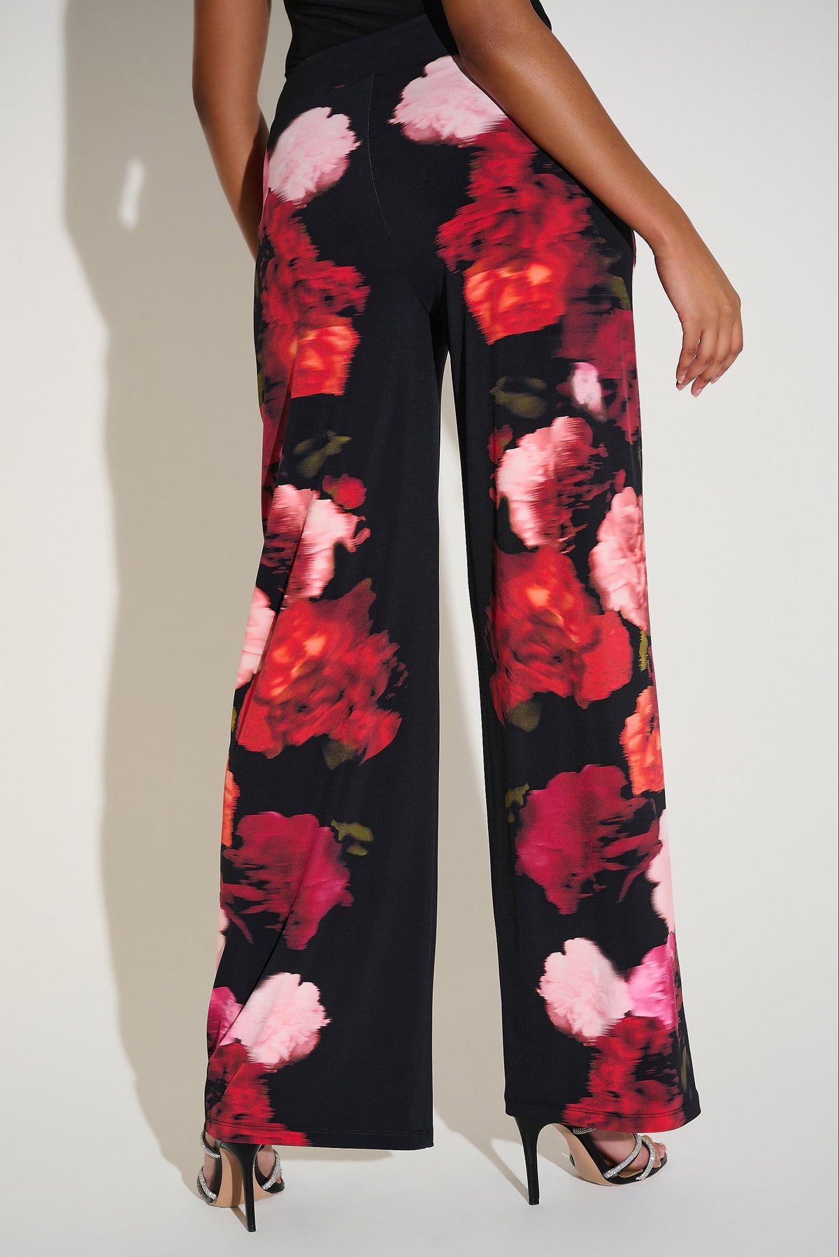 Signature by Joseph Ribkoff Floral Pant in Black Red 253767