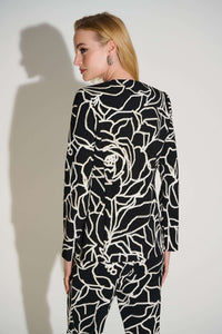 Signature by Joseph Ribkoff Gold Foil Jacket in Black Vanilla 253781