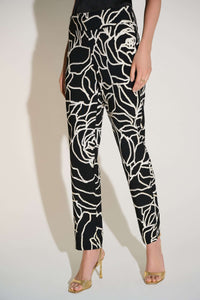Signature by Joseph Ribkoff Gold Foil Pant in Black Vanilla 253784