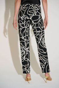Signature by Joseph Ribkoff Gold Foil Pant in Black Vanilla 253784