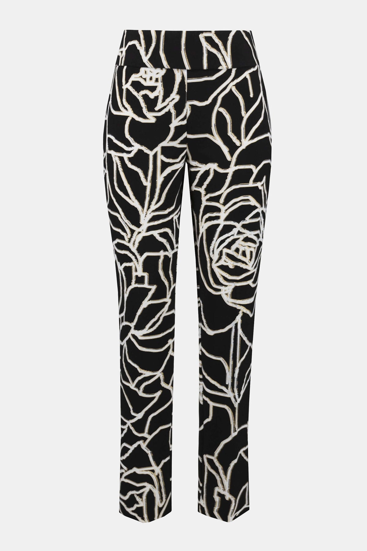 Signature by Joseph Ribkoff Gold Foil Pant in Black Vanilla 253784