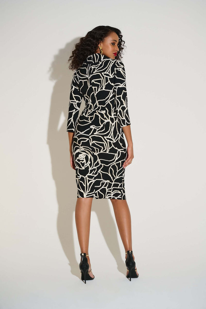Signature by Joseph Ribkoff Gold Foil Dress in Black Vanilla 253786 Signature by Joseph Ribkoff Gold Foil Dress in Black Vanilla 253786