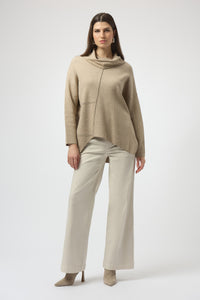 Joseph Ribkoff Asymmetrical Pullover in Oatmeal Melange 253913