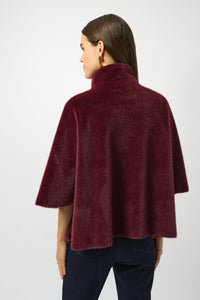 Signature Faux Fur Cape in Merlot 253924