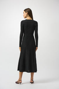 Joseph Ribkoff Fit & Flare Knit Dress in Black Glimmer 253987