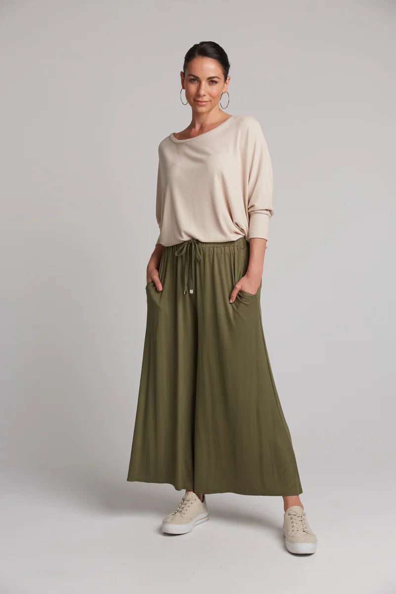 Eb & Ive Studio Jersey Tie Pant in Fern