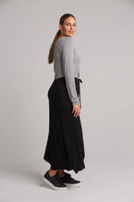 Eb & Ive Studio Jersey Tie Pant in Ebony