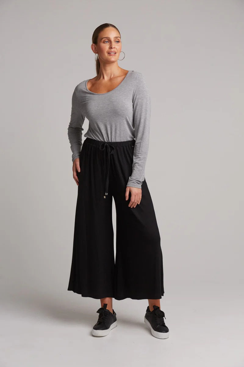 Eb & Ive Studio Jersey Tie Pant in Ebony