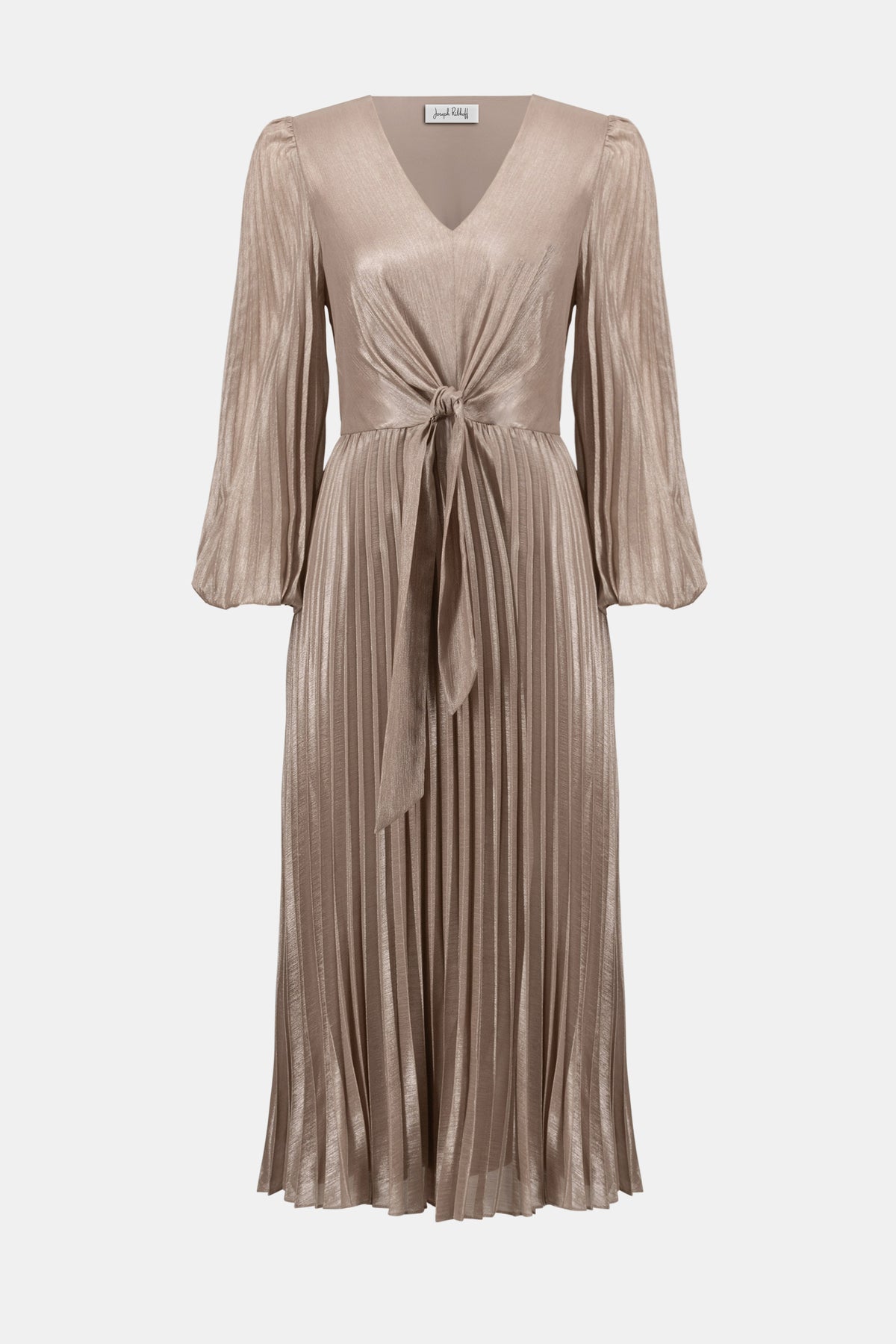 Signature by Joseph Ribkoff Foiled Dress in Silver Taupe 254728