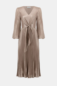 Signature by Joseph Ribkoff Foiled Dress in Silver Taupe 254728