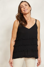 Eb & Ive La Mer Frill Tank in Sable