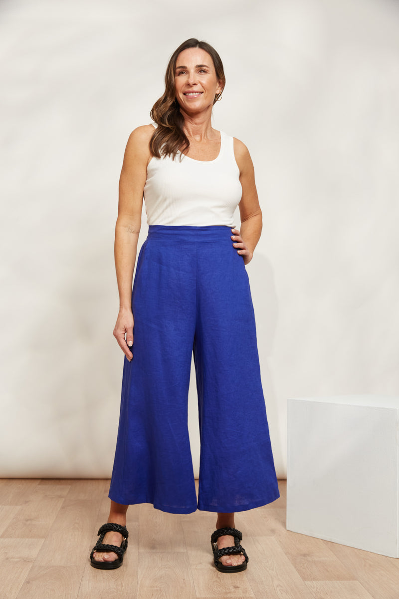 Eb & Ive Halcyon Crop Pant in Cobalt