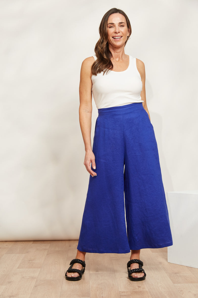 Eb & Ive Halcyon Crop Pant in Cobalt