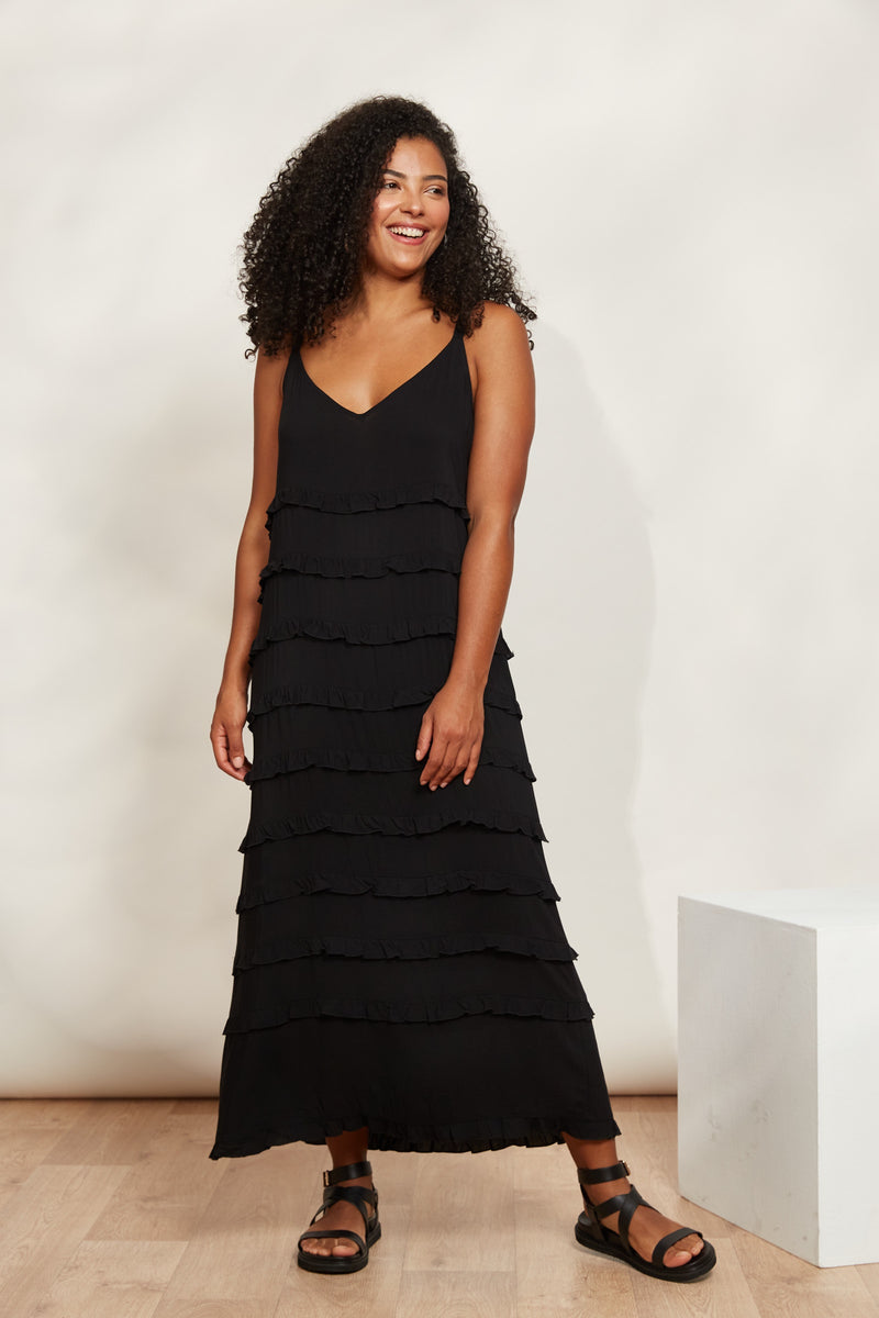 Eb & Ive La Mer Frill Maxi in Sable