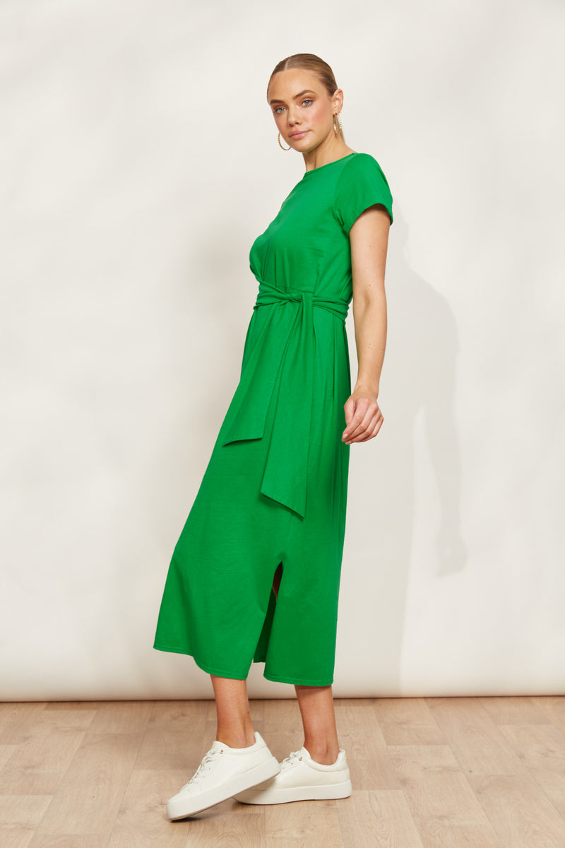 Eb & Ive Verano Tie Dress in Emerald