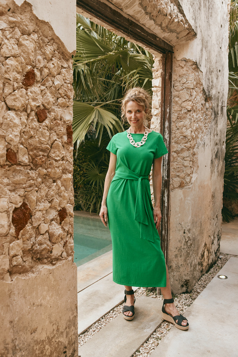 Eb & Ive Verano Tie Dress in Emerald