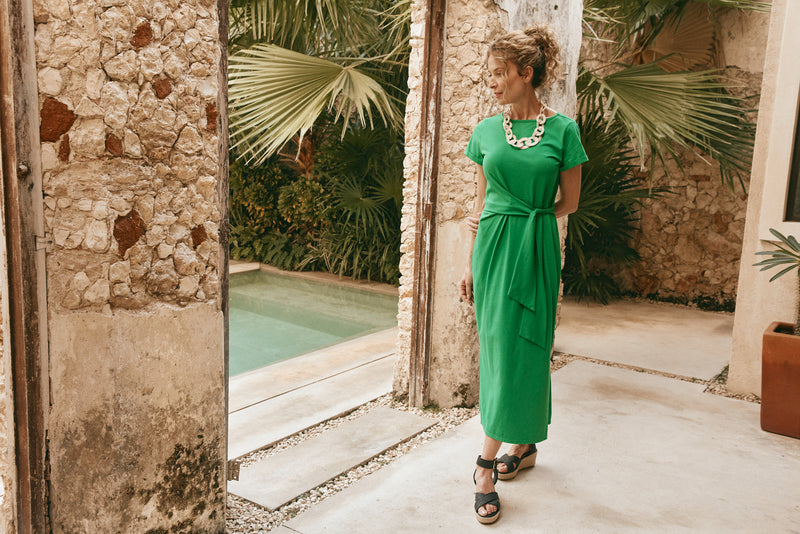 Eb & Ive Verano Tie Dress in Emerald