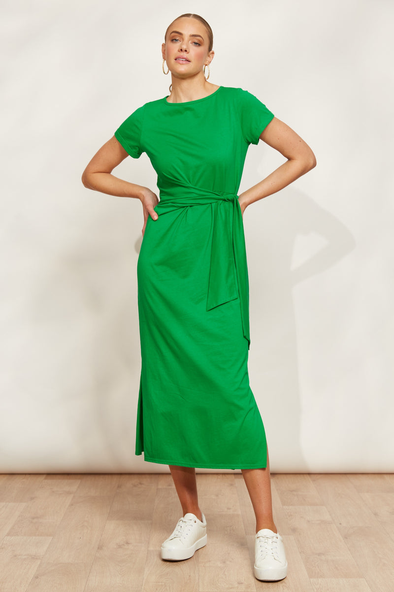 Eb & Ive Verano Tie Dress in Emerald