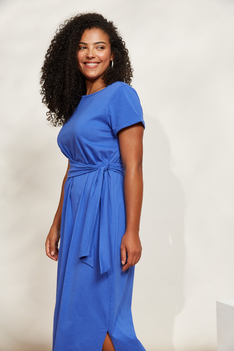 Eb & Ive Verano Tie Dress in Cobalt