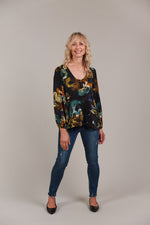 Eb & Ive Elsie Top in Botanical Black