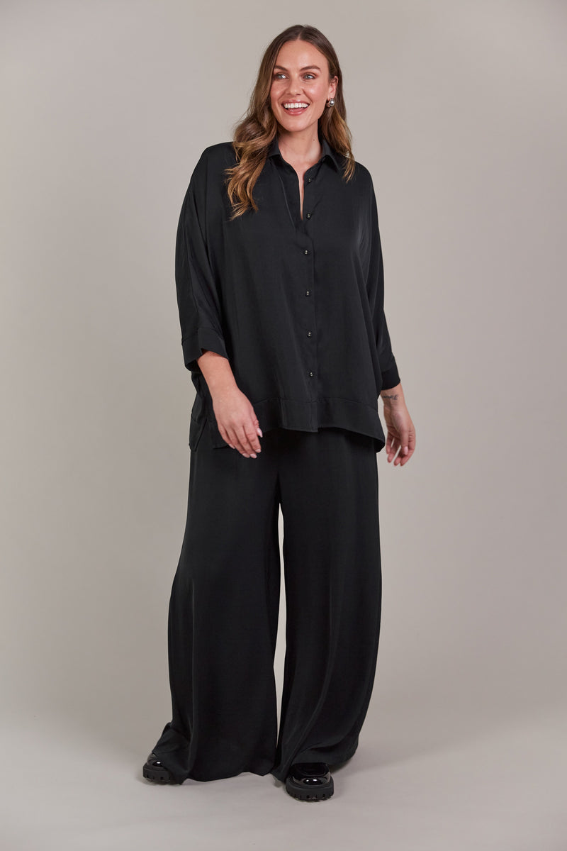 Eb & Ive Elsie Relaxed Shirt in Black