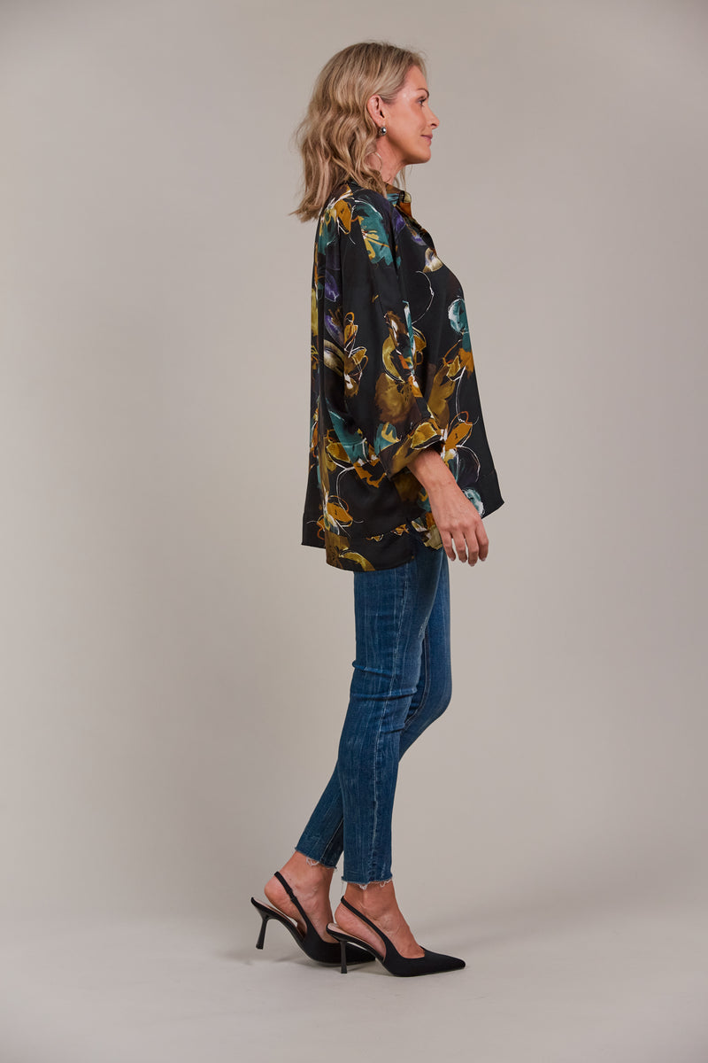 Eb & Ive Elsie Relaxed Shirt in Botanical Black