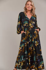 Eb & Ive Elsie Maxi Dress in Botanical Black