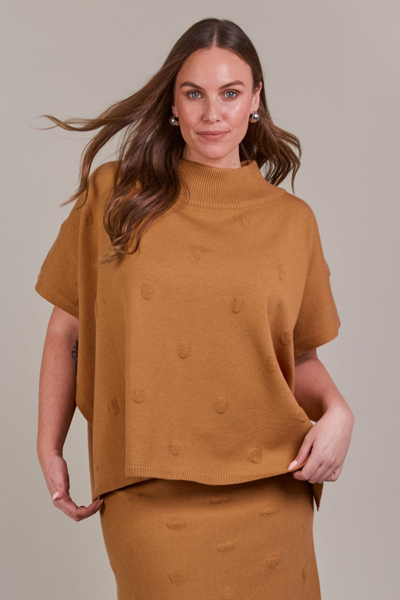 Eb & Ive Masa Knit Poncho in Hazel