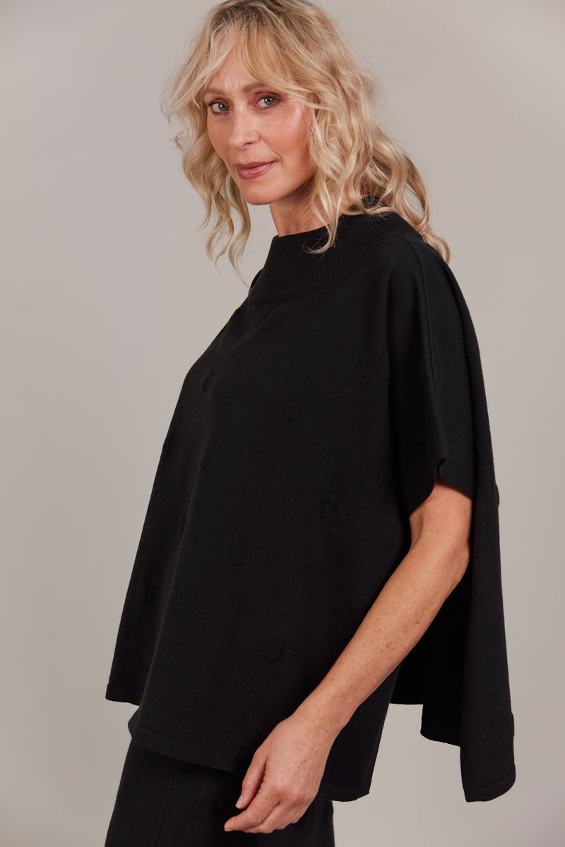 Eb & Ive Masa Knit Poncho in Black