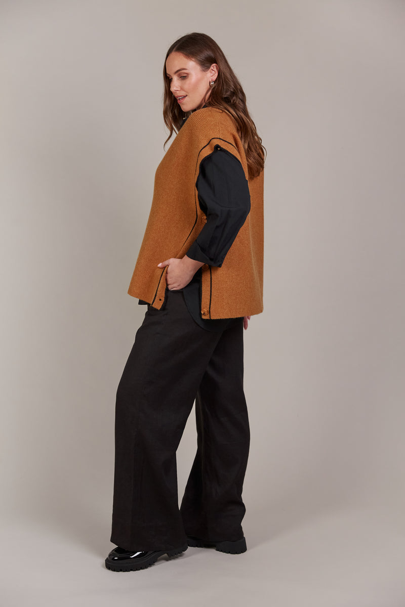 Eb & Ive Avino Knit Vest in Tobacco