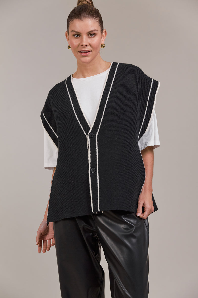 Eb & Ive Avino Knit Vest in Black