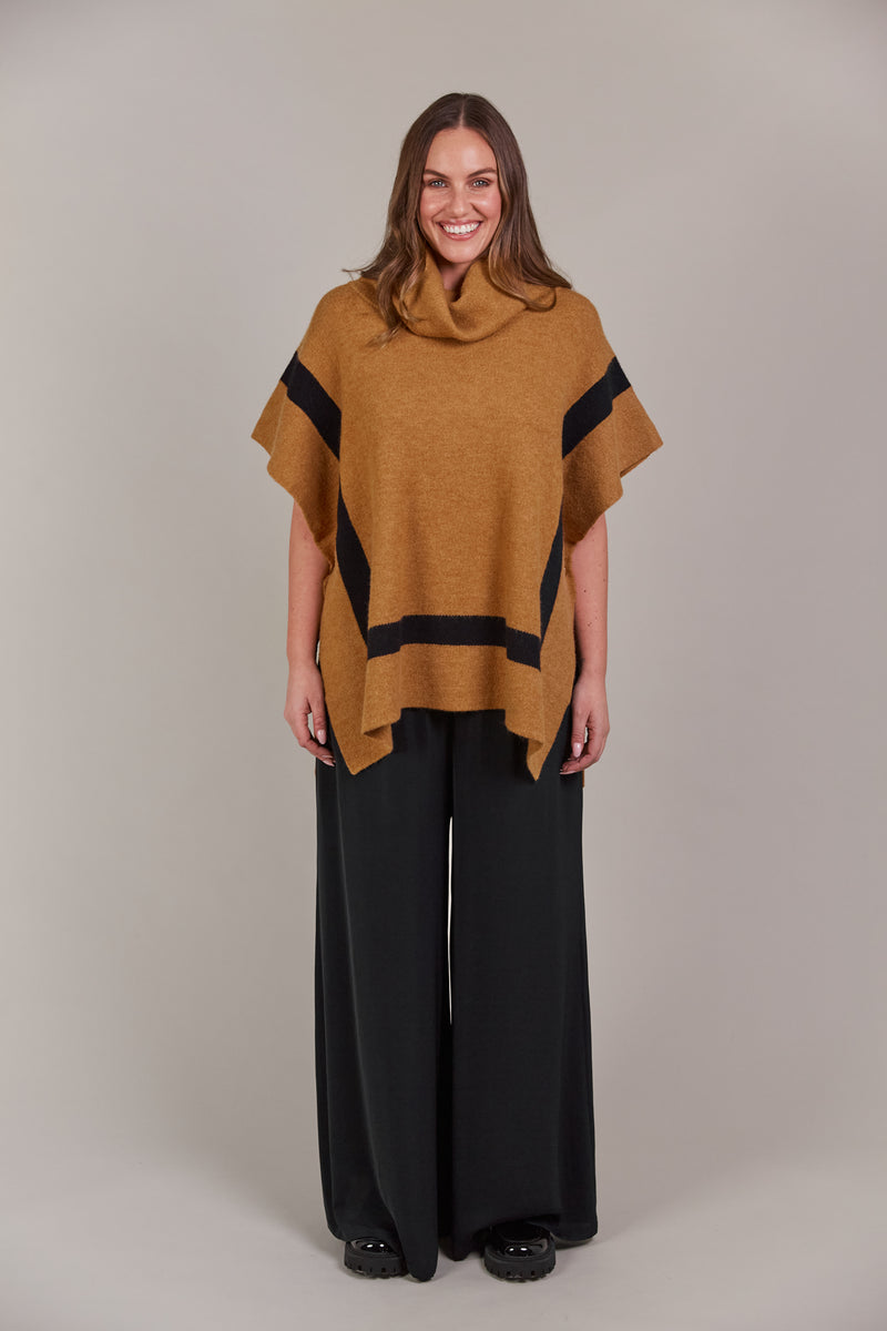 Eb & Ive Avino Poncho in Tobacco